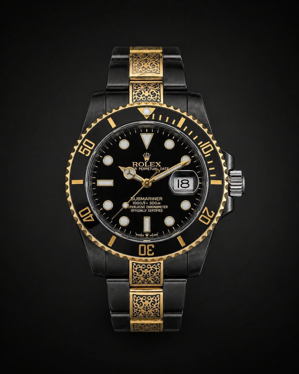 Rolex Submariner Date Custom Black and Gold