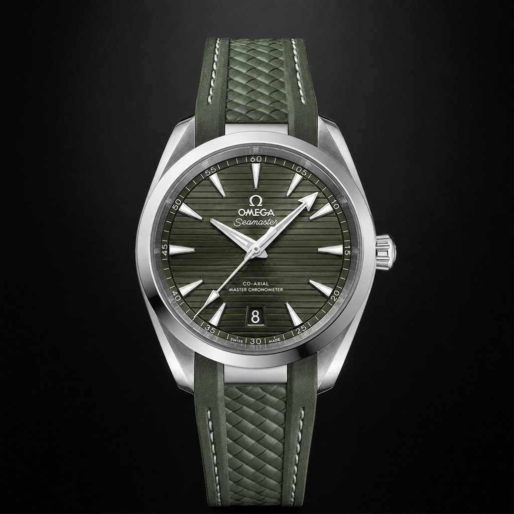 Omega Seamaster Aqua Terra Bay Green Dial on Green Rubber Strap
