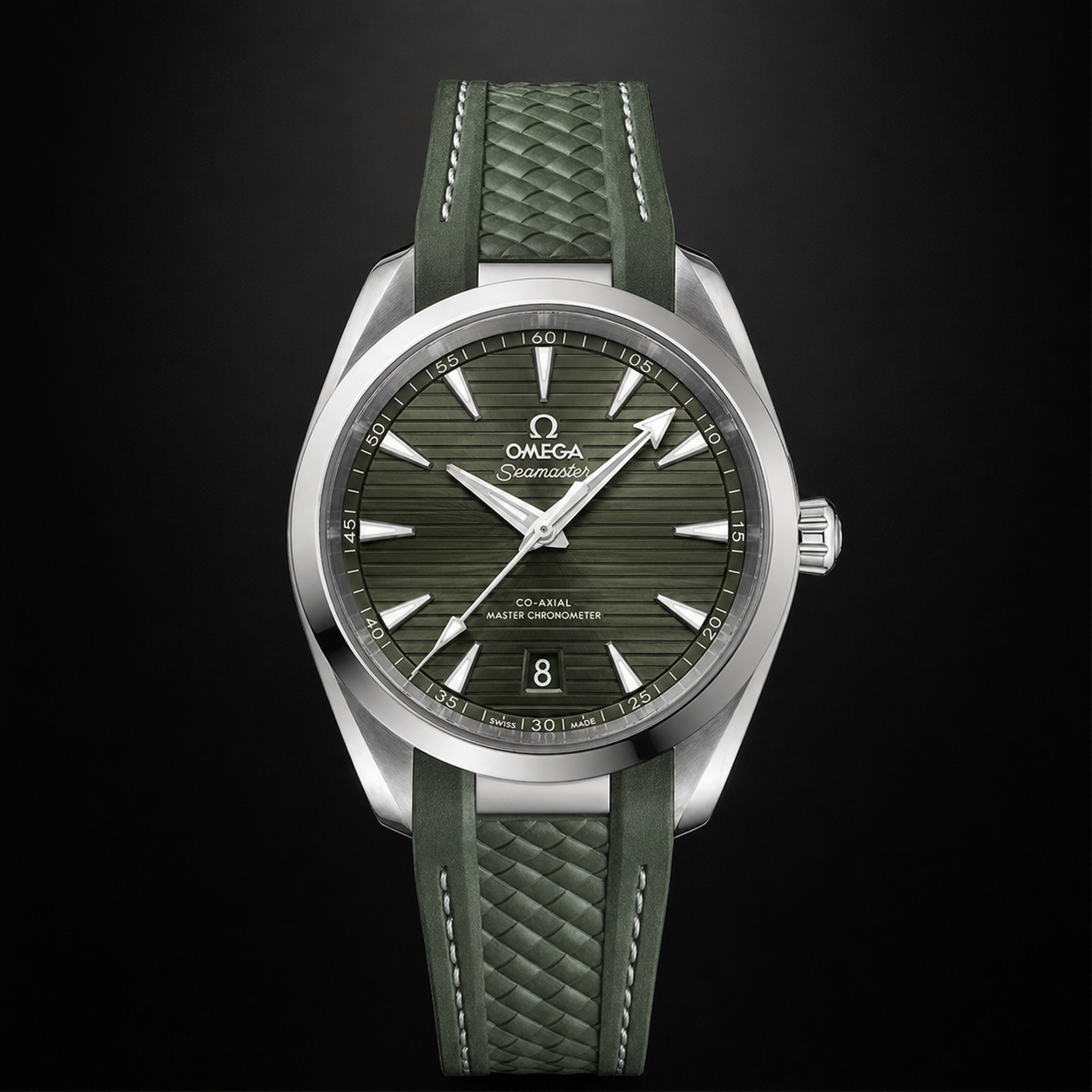 Omega Seamaster Aqua Terra Bay Green Dial on Green Rubber Strap