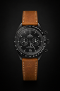 Omega Speedmaster Master Chronometer Black DLC with Brown Leather Strap