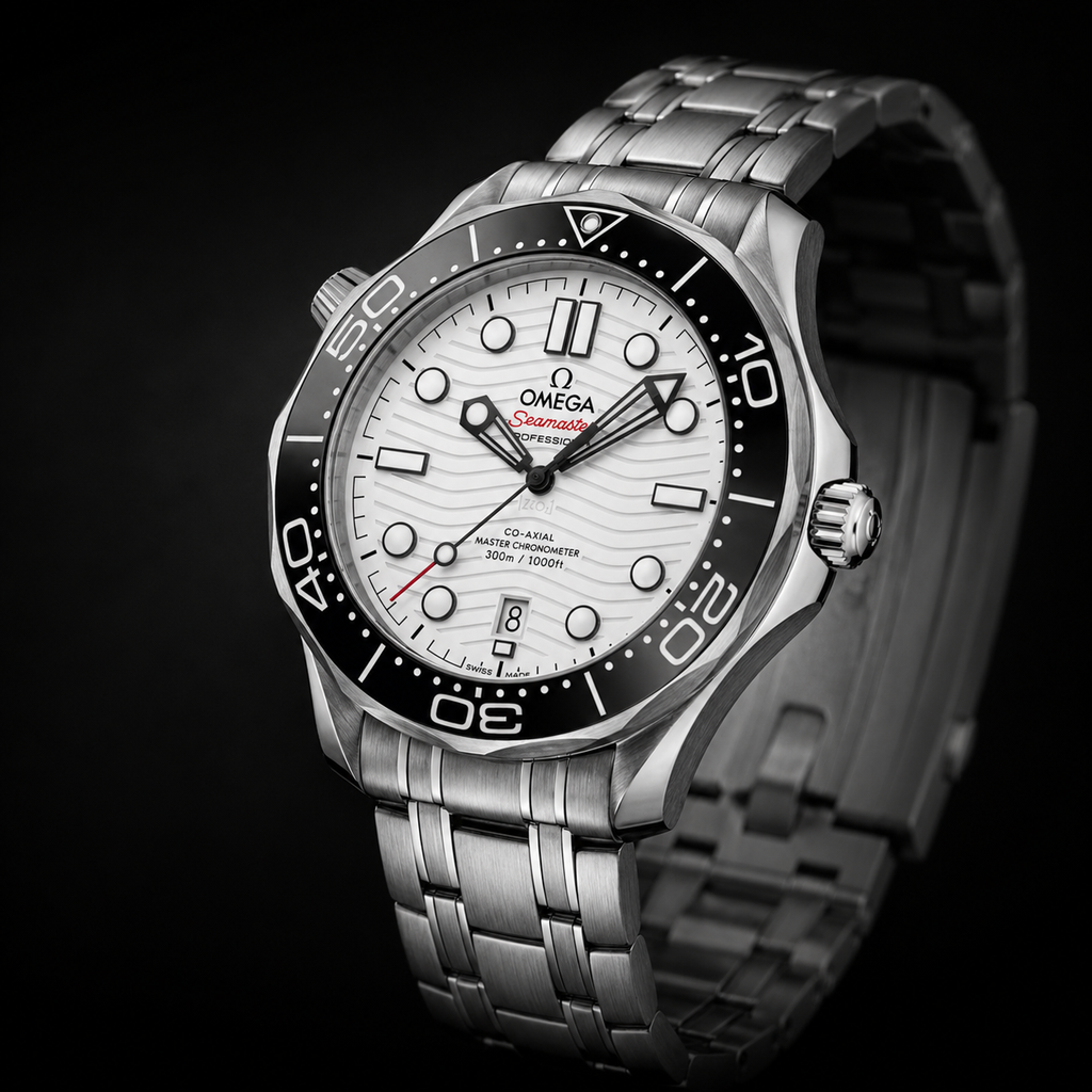 Omega Seamaster Co-Axial Master Chronometer White Dial with Black Ceramic Bezel Stainless Steel