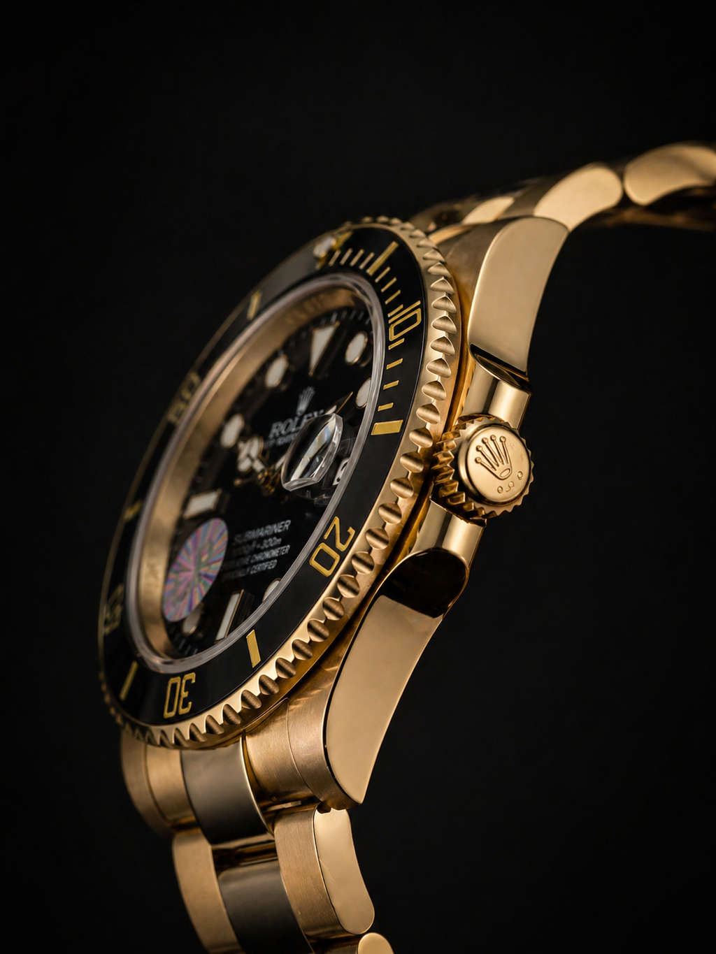 Rolex Submariner Date Black Dial and Bezel Yellow Gold