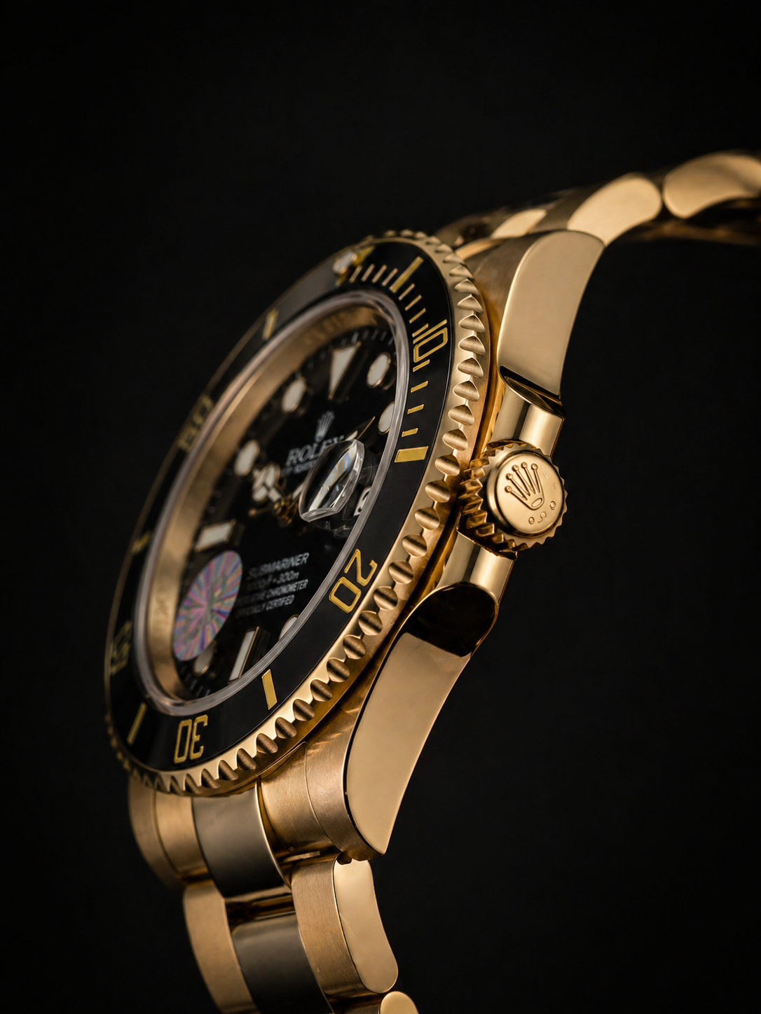 Rolex Submariner Date Black Dial and Bezel Yellow Gold