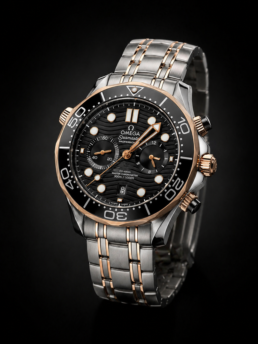 Omega Seamaster Diver Sedna Gold and Stainless Steel