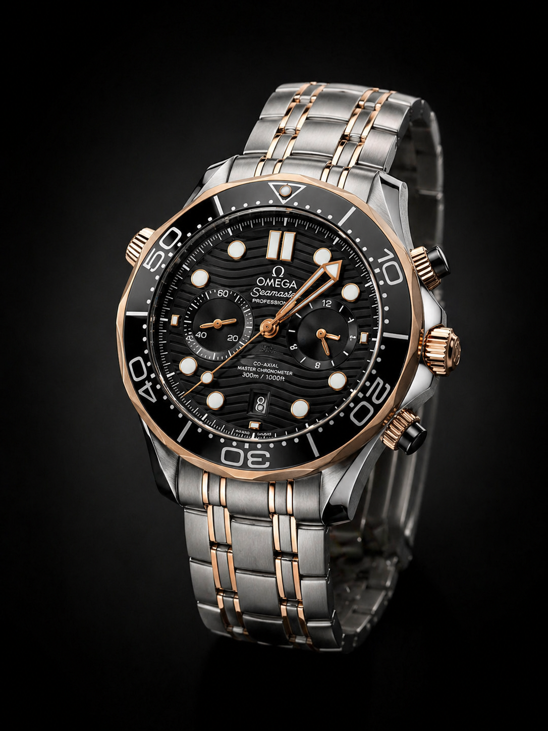 Omega Seamaster Diver Sedna Gold and Stainless Steel