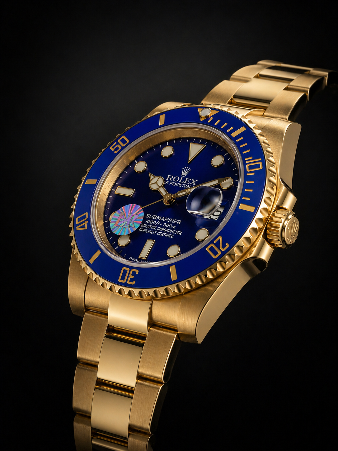 Rolex Submariner Date Blue Dial and Bezel Yellow Gold