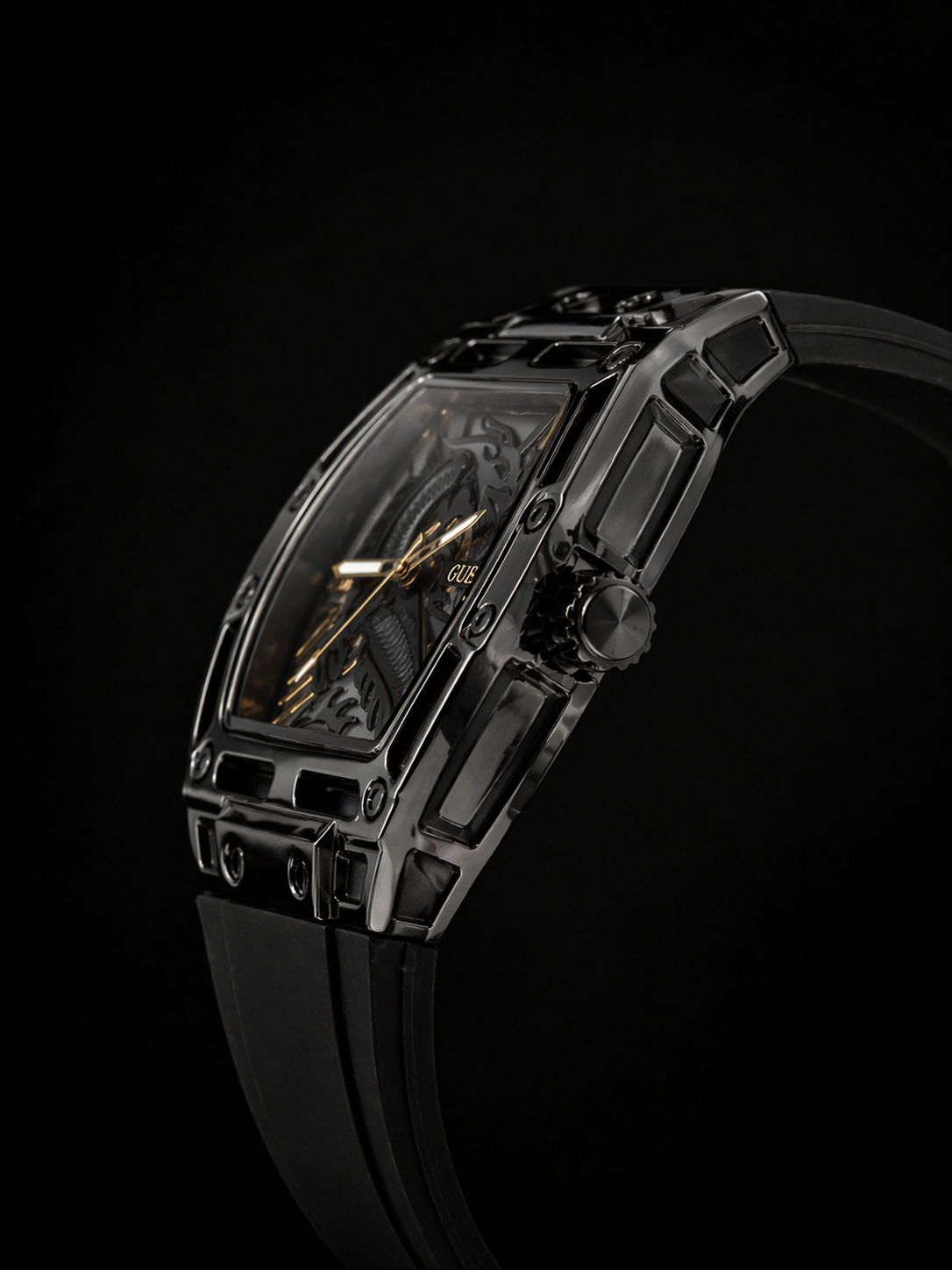 Guess Phoenix Dragon Edition Black Ion-Plated Skeleton Original