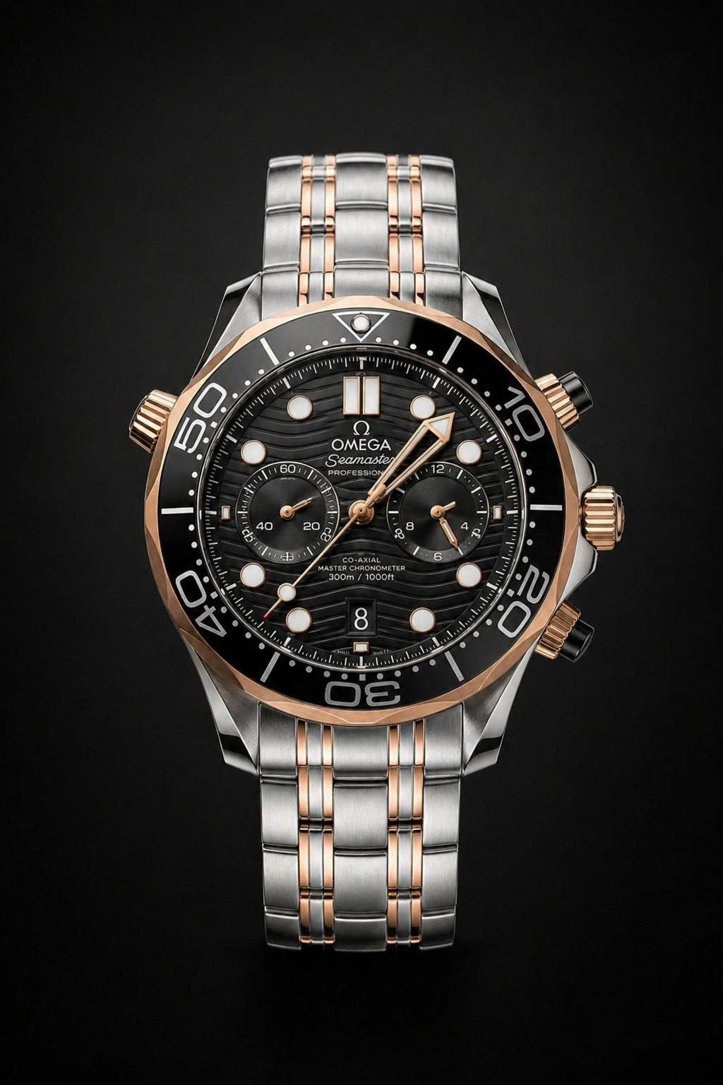 Omega Seamaster Diver Sedna Gold and Stainless Steel
