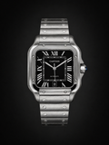 Cartier Santos de Cartier Large Model with Black Dial Stainless Steel