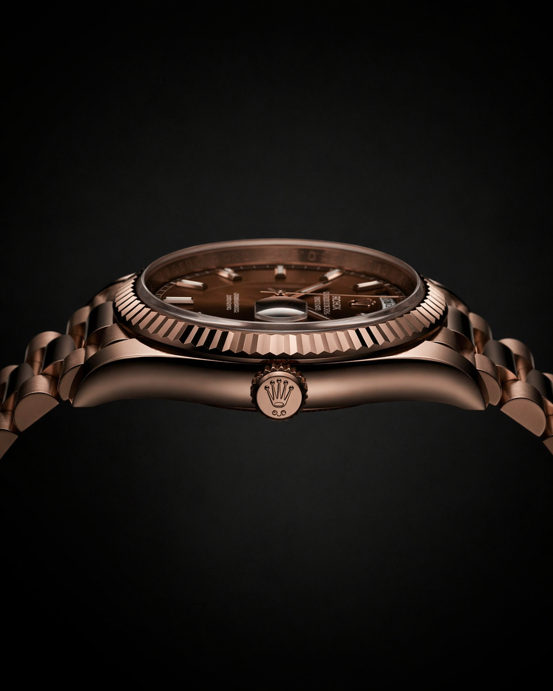 Rolex Datejust 36 Everose Gold with Chocolate Baguette Diamond Dial
