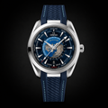 Omega Seamaster Aqua Terra Worldtimer Blue Dial on Blue Rubber Strap