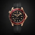 Omega Seamaster Diver Rose Gold with Burgundy Bezel and Black Dial