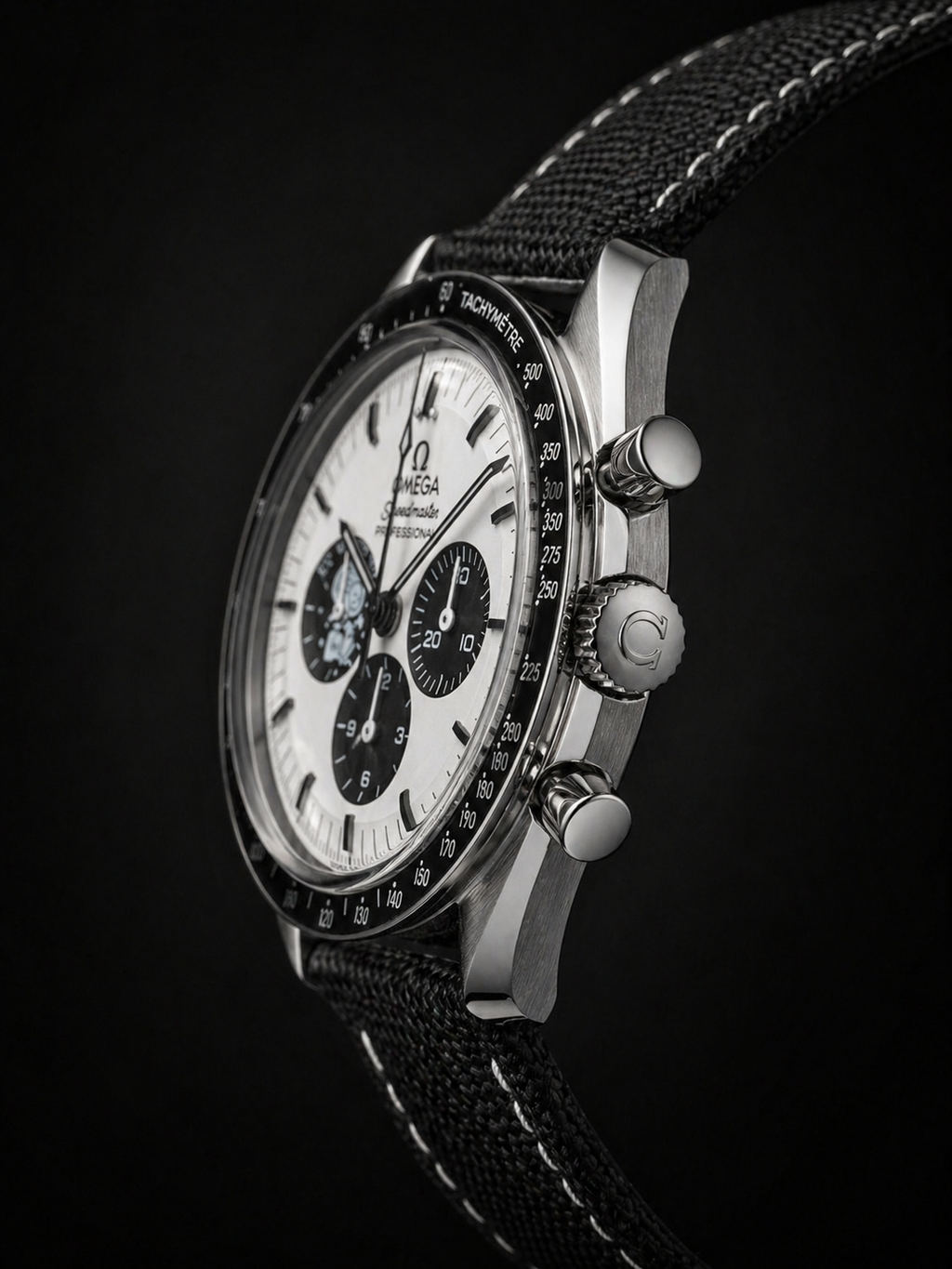Omega Speedmaster Anniversary Stainless Steel on Black Nylon Strap