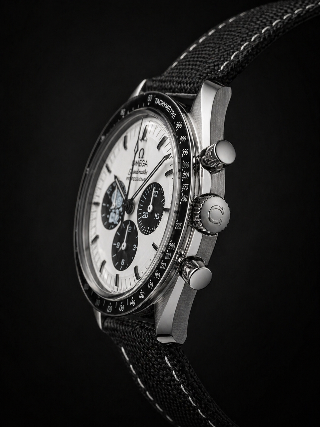 Omega Speedmaster Anniversary Stainless Steel on Black Nylon Strap