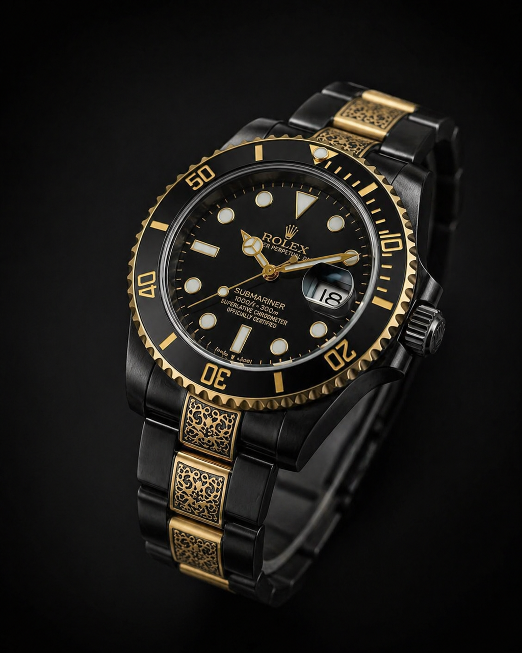 Rolex Submariner Date Custom Black and Gold