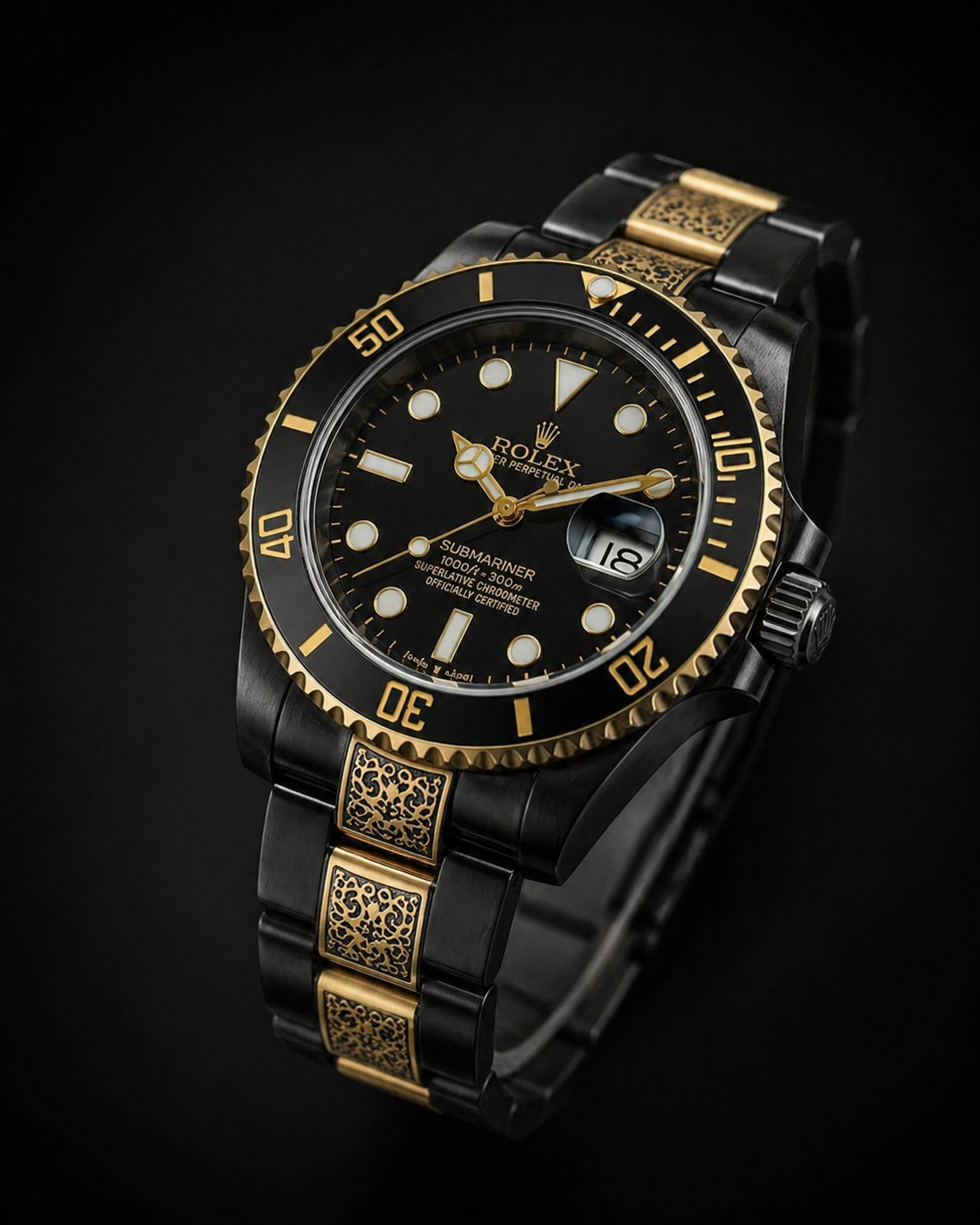 Rolex Submariner Date Custom Black and Gold
