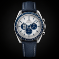 Omega Speedmaster Anniversary Stainless Steel on Blue Nylon Strap