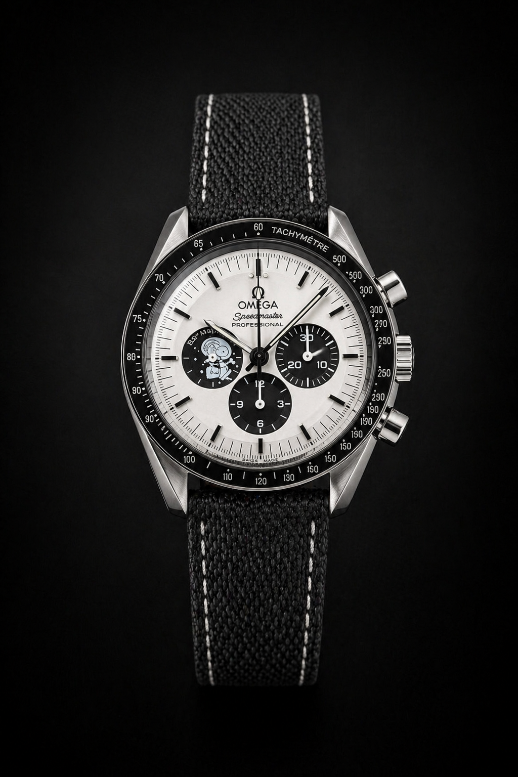 Omega Speedmaster Anniversary Stainless Steel on Black Nylon Strap